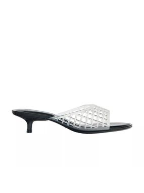 Zara Rubberized Effect Kitten Heel Mules